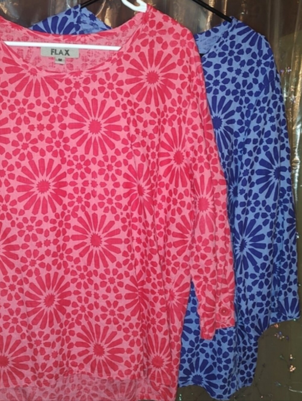 FLAX Women's Floral Linen Tops Daisy Set
